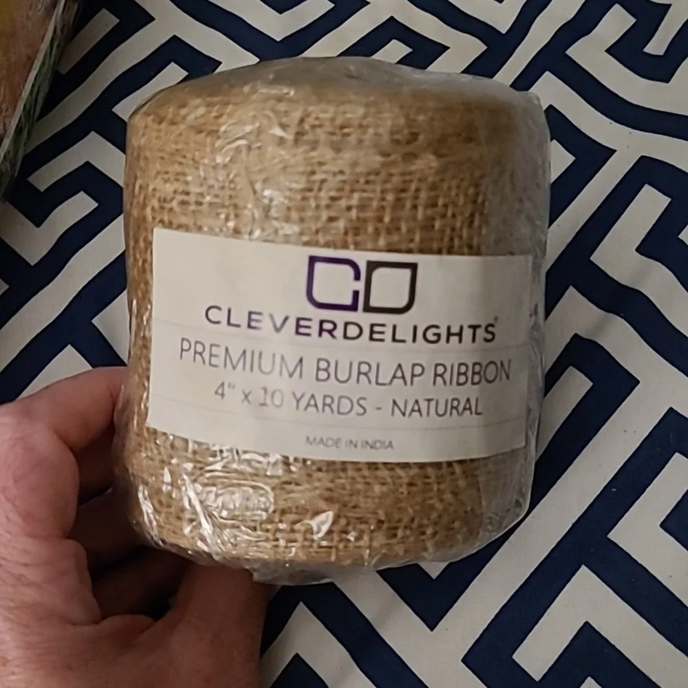 Deco Poly Mesh Roll And Burlap Ribbon Roll Both New